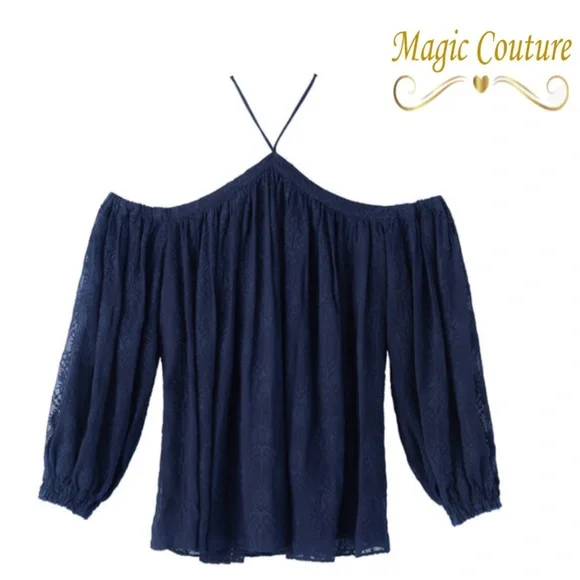 Rebecca Taylor Open Shoulder Selina Top💙💙💙 - Picture 6 of 13